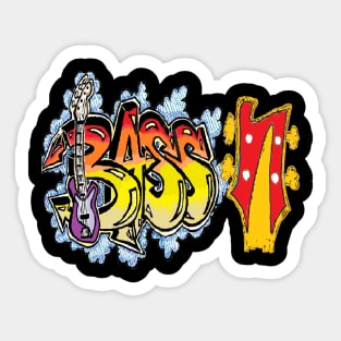 Bass Bass Head Graffiti 7 Sticker